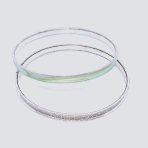 Set Of Vintage Bangle Bracelets Mint Green Swirl & Silver Sparkle GUC